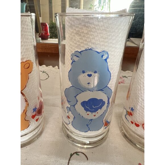 Set of 4 Care Bears Pizza Hut Glasses Vintage 1983 Limited Edition EXCELLENT - Picture 6 of 12